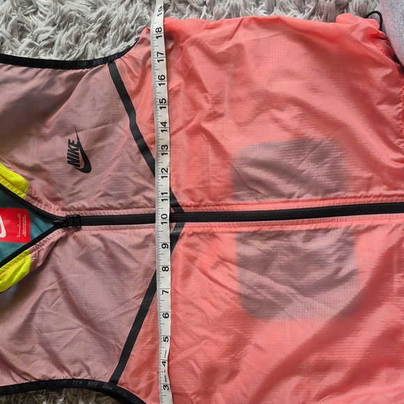 Nike Pink and Yellow Hooded Vest Windbreaker Woman's Size S Colorblock Neon - Picture 9 of 12